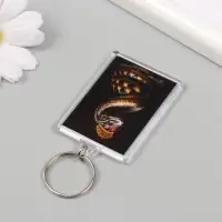 Брелок для ключей на кольце «Змея с короной», акрил, 3.5×5 см