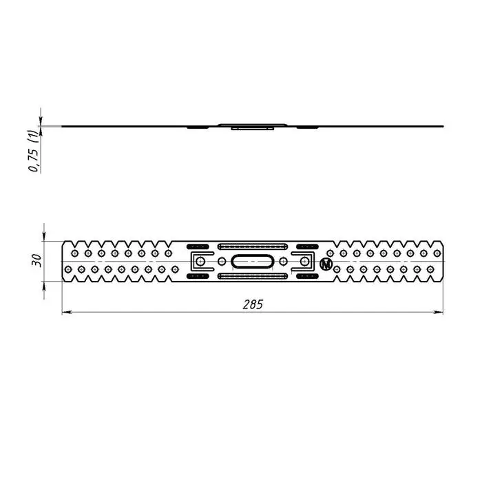Подвес профилей, 60 х 27 мм, оцинкованный, прямой Подвес профилей, 60 х 27 мм, оцинкованный, прямой