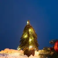 Фигура светодиодная &laquo;Маленькая сосна&raquo; 18 см, 10 LED, от батареек AG13&times;3, свечение тёплое белое