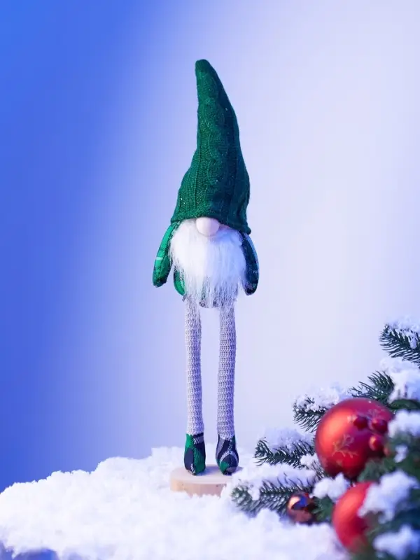 Фигура текстиль «Гном в зелёном» 42 см, 1 LED, от батареек AG13×3, свечение тёплое белое Фигура текстиль «Гном в зелёном» 42 см, 1 LED, от батареек AG13×3, свечение тёплое белое