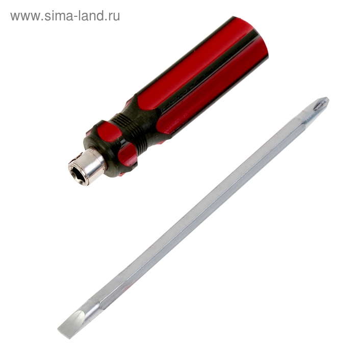 Отвертка комбинированная ЛОМ, 2 в 1, пластиковая рукоятка, PH2/SL6×125 мм