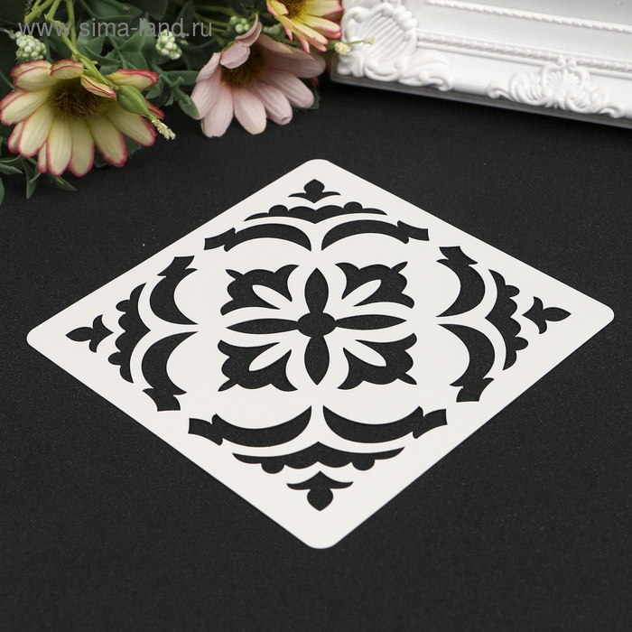 Трафарет пластик Трафарет пластик "Плитка Азулежу" 10х10 см