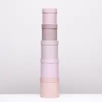 Набор шляпных подарочных коробок 5 в 1 &laquo;Пудра&raquo;,20&times;20&times;20‒13.5&times;13.5&times;13.5 см