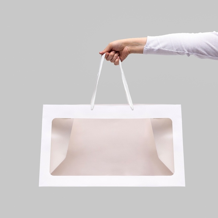 Пакет подарочный с окном, белый, 50 х 30 х 25 см Пакет подарочный с окном, белый, 50 х 30 х 25 см