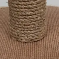 Домик для кошек с когтеточкой круглый, джут, 35&times;35&times;64 см, бежевый