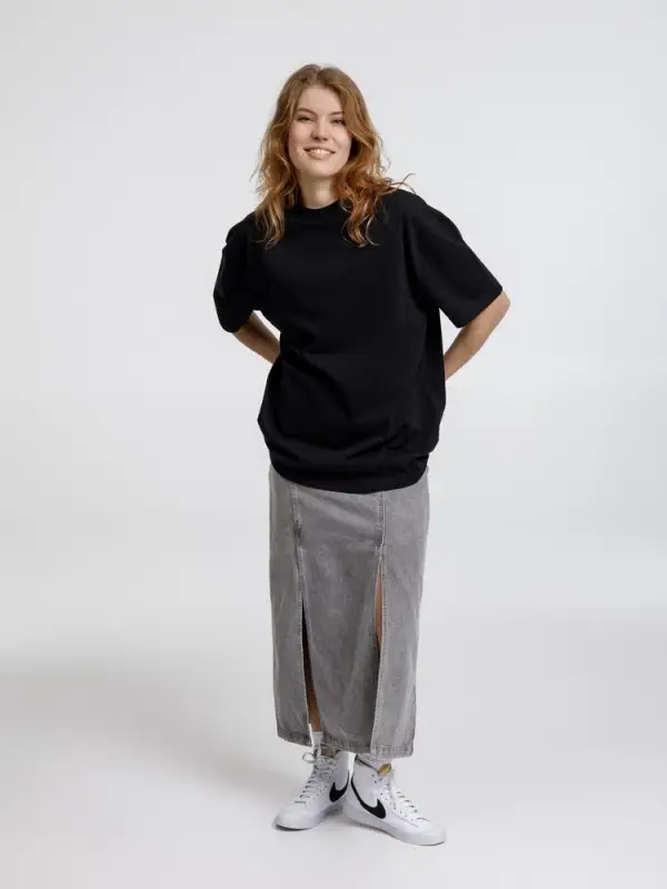 Футболка оверсайз унисекс Sideline, черная, размер XS/S