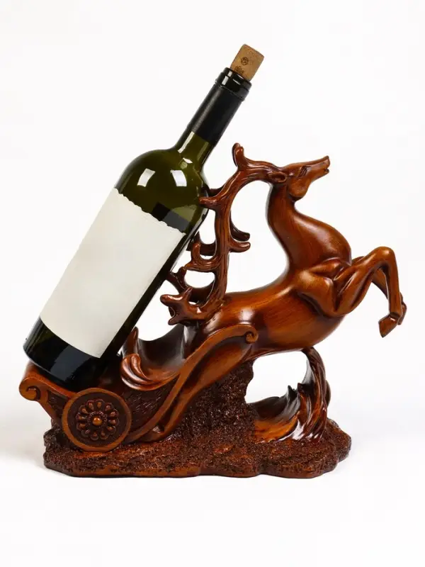 Подставка под бутылку TAKE IT EASY &laquo;Олень&raquo;, полистоун под дерево, 17&times;12&times;28 см