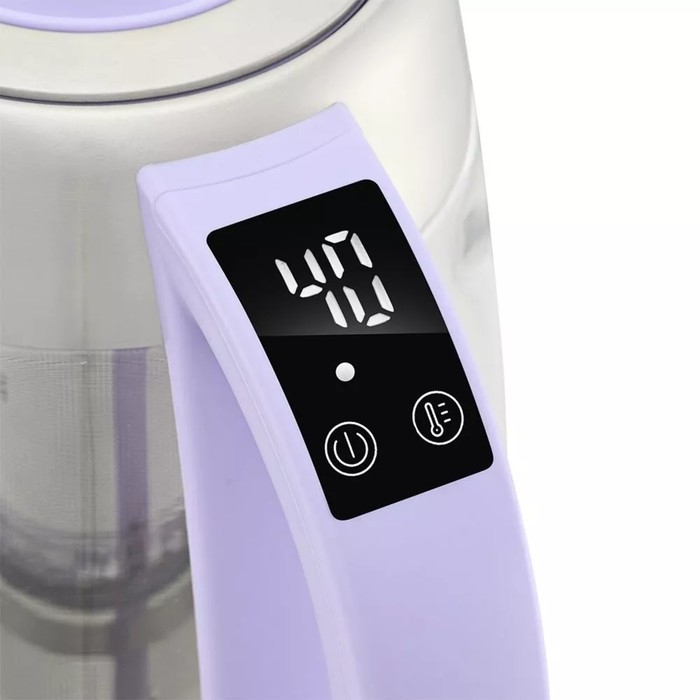 Чайник электрический Kitfort KT-6624, стекло, 1.7 л, 2200 Вт, фиолетовый Чайник электрический Kitfort KT-6624, стекло, 1.7 л, 2200 Вт, фиолетовый