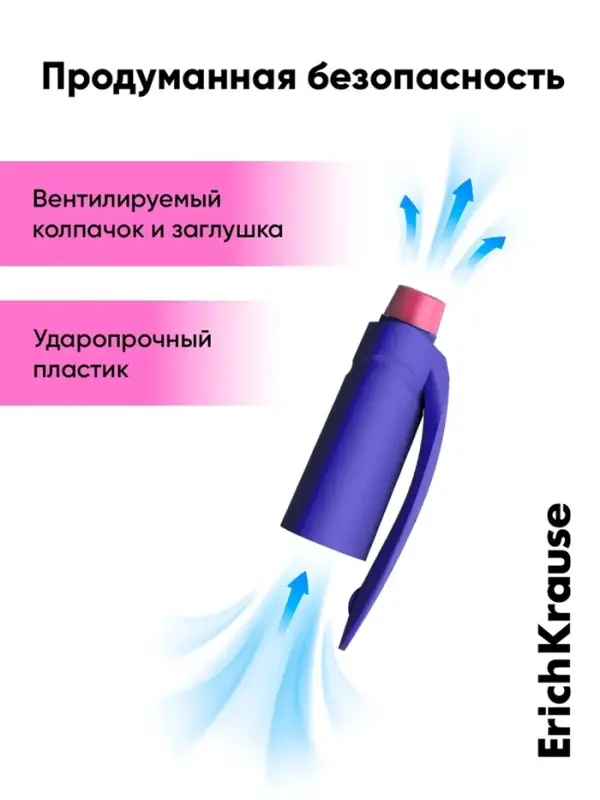 Набор ручек шариковых ErichKrause ErgoLine Grip Neon, SuperGlide, 2 штуки, узел 0.5 мм, синняя