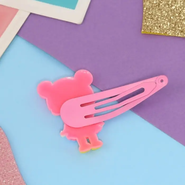 Невидимка для волос  Невидимка для волос "Адель" (набор 2 шт) девчонка, 5,5 см, розовый