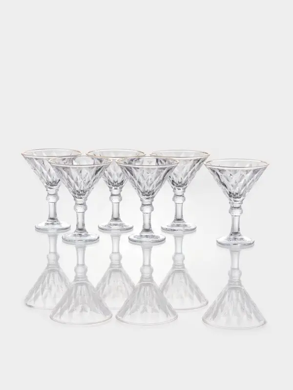 Набор бокалов для шампанского &laquo;Роскошь&raquo;, с золотой отводкой, 200 мл, размер одного бокала 11.6&times;14.5 см, 6 шт., стекло, прозрачный