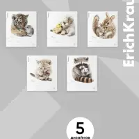 Тетрадь 12 листов в клетку ErichKrause Little Cuties, 60 г/м&sup2;, обложка мелованный картон, МИКС