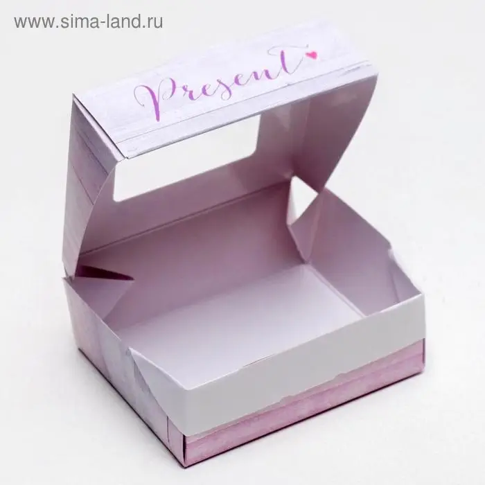 Кондитерская упаковка, коробка с ламинацией &laquo;Present&raquo;, 10 х 8 х 3.5 см