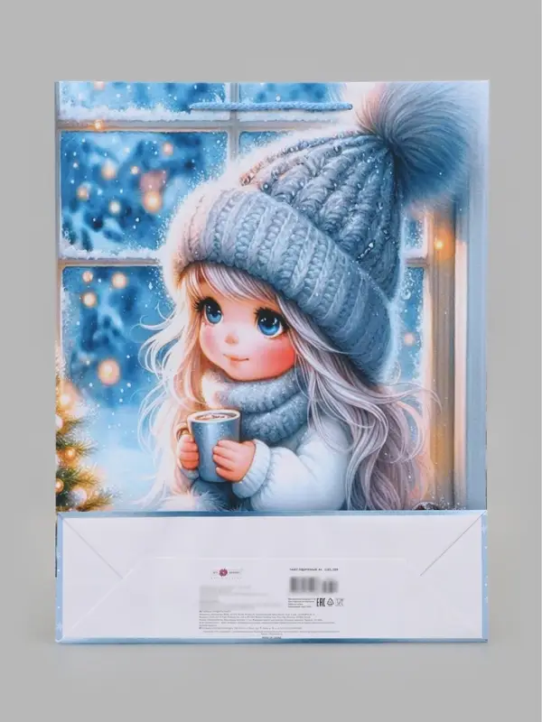 Пакет подарочный &laquo;Девочка с какао&raquo;, 33&times;10&times;42.5 см