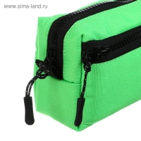 Пенал мягкий, 2 отделения, объёмный, 100 х 210 х 50 мм, Erich Krause, Neon Green 49004