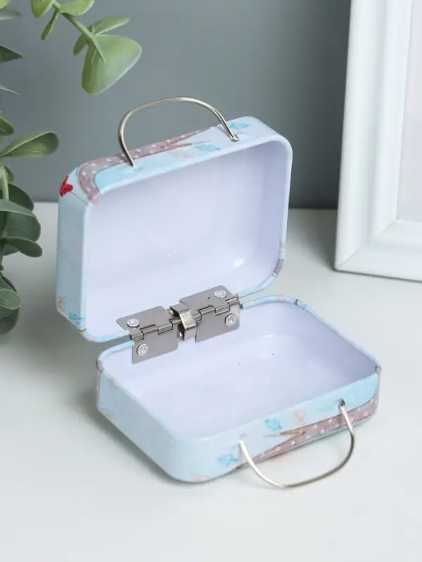 Шкатулка металл чемодан "Совушки на ветке" 5,5х7,5х3,5 см