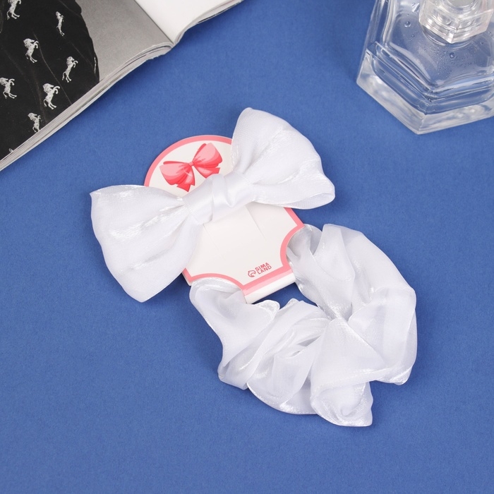 Набор для волос Набор для волос "Школьница" (резинка 10 см, зажим 8 см) классик, белый