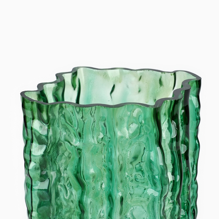 Ваза для цветов «Марбл грин» из зеленого стекла 20.5×15.5×10 см Ваза для цветов «Марбл грин» из зеленого стекла 20.5×15.5×10 см