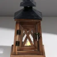 Деревянный подсвечник - фонарь на 1 свечу &laquo;Трапеция&raquo;, коричневый, 20.5&times;12.5&times;12.5 см