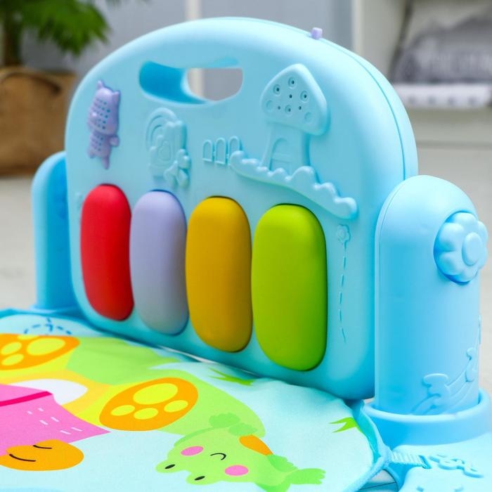 Развивающий коврик «Лев», с пианино, голубой Развивающий коврик «Лев», с пианино, голубой