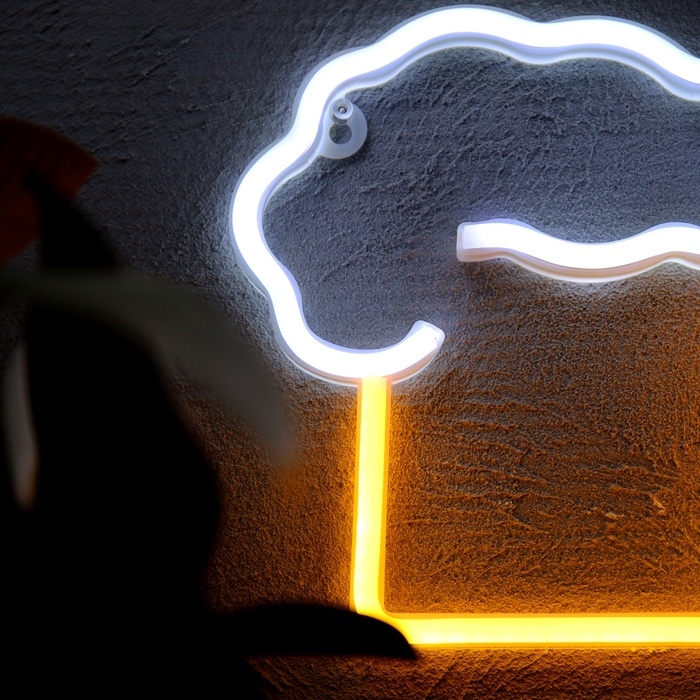 Неоновая вывеска «Кружка пенного» 22 x 22 см, батарейки AAx3 (нет в комплекте) + USB, свечение желто-белое