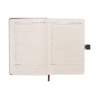 Ежедневник недатированный формат А5, с хлястиком, 80л, линия, пвх, Коричневый