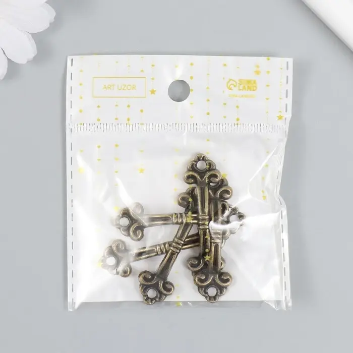 Ручка для шкатулки металл Ручка для шкатулки металл "Антик" бронза 4,6х1,3 см