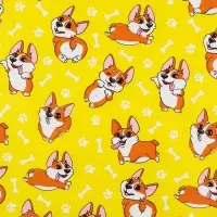 Бумага упаковочная глянцевая &laquo;Корги&raquo;, 70 х 100 см