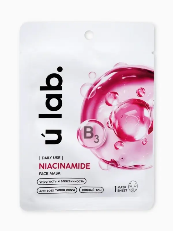 Маска для лица тканевая с ниацинамидом, упругость и эластичность, ULAB