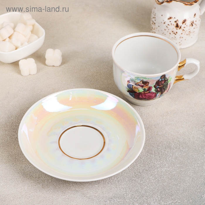 Чайная пара фарфоровая «Мадонна»: чашка 250 мл, блюдце d=15 см