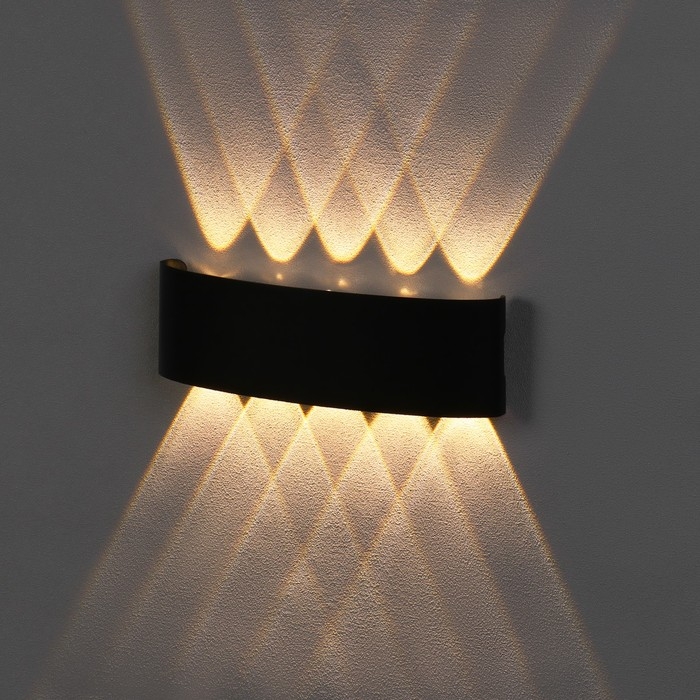 Светильник фасадный  Светильник фасадный "Полусфера", FSD-099, 10 Вт, 3000К, 5 лучей, IP65, 220 В, металл, черный   10085