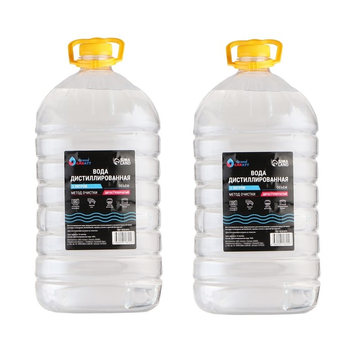 Вода дистиллированная Grand Caratt, 5 л, набор, 2 шт Вода дистиллированная Grand Caratt, 5 л, набор, 2 шт