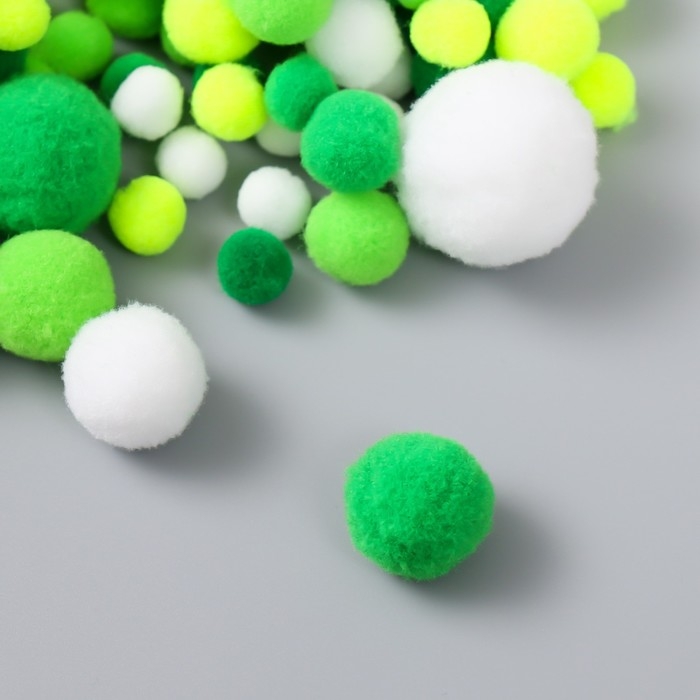 Декор для творчества Декор для творчества "Помпончики. Зелёный мыс" d=1-3 см набор 135 шт