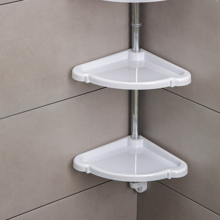 Полка угловая 4-х ярусная «Элансия», 24×24×98,2 см, цвет белый Полка угловая 4-х ярусная «Элансия», 24×24×98,2 см, цвет белый