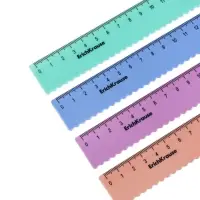 Линейка 15 см ErichKrause Pastel Bloom, волнистый край, МИКС