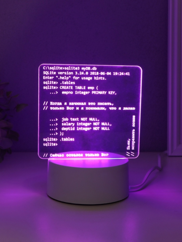 Светильник Светильник "Компьютерный код" LED RGB от сети RISALUX 9,5х15х16 см