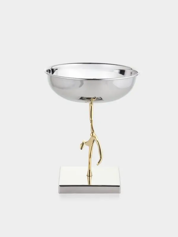 Блюдо сервировочное на подставке &laquo;Человек&raquo;, d=18 см, нержавеющая сталь, латунь