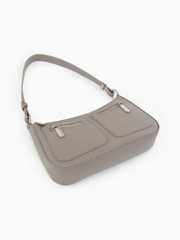 Сумка женская багет TEXTURA на молнии, 21×6×13 см, серая Сумка женская багет TEXTURA на молнии, 21×6×13 см, серая