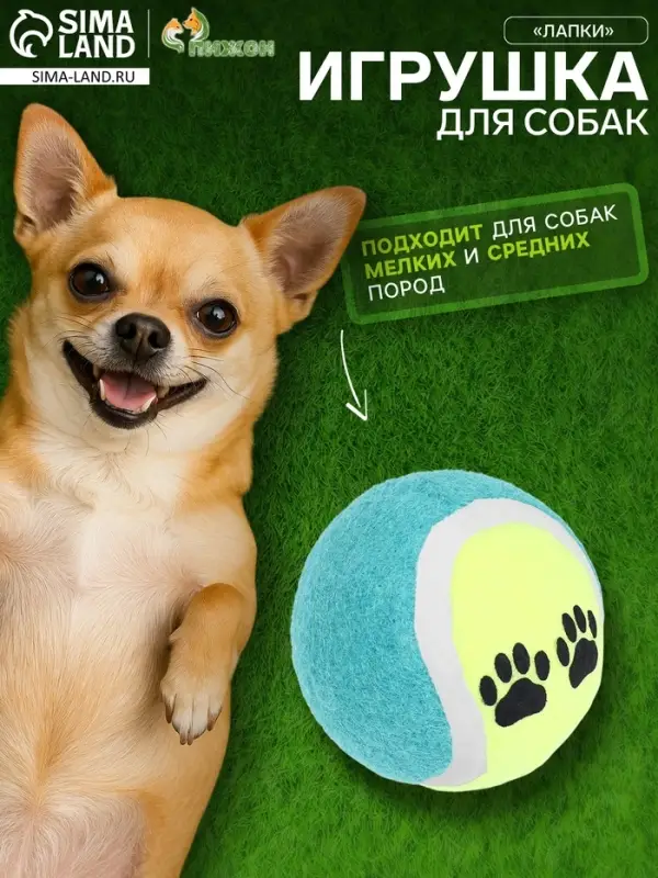 Мячик войлочный &laquo;Лапки&raquo;, 6.5 см, цвет МИКС