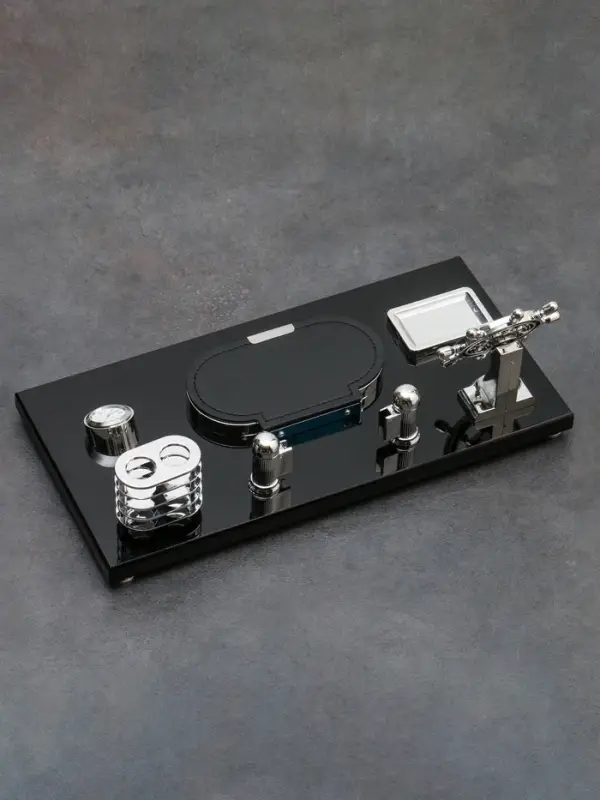 Набор настольный, органайзер 6 в 1 (часы, блок для бумаги, карандашница, визитница), 40&times;20&times;15 см