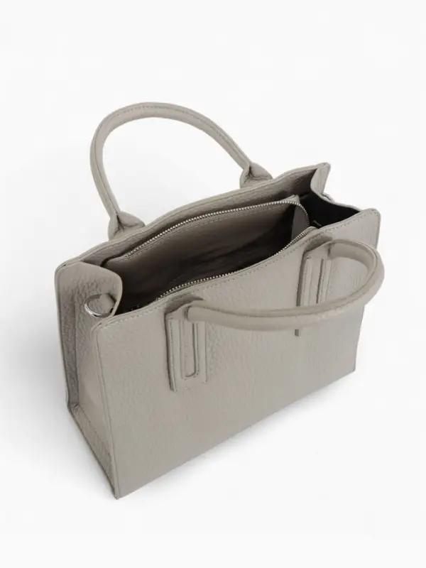 Сумка женская тоут TEXTURA на молнии, 29&times;10&times;25 см, однотонная, серая