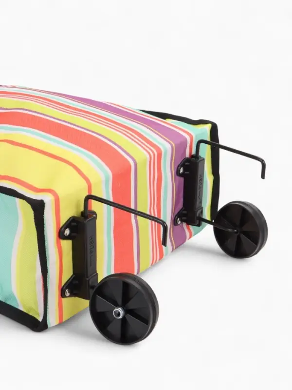 Сумка тележка хозяйственная, складная, на липучке, 2 колеса, наружный карман, 32&times;13&times;52 см, разноцветная