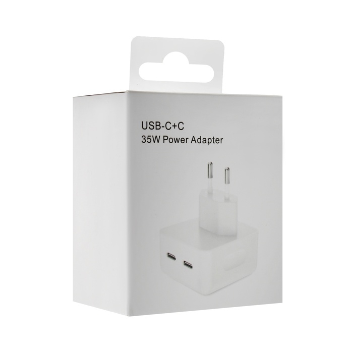 Сетевое зарядное устройство GQ-6, 2 Type-C, 3 А, 35 Вт, белое Сетевое зарядное устройство GQ-6, 2 Type-C, 3 А, 35 Вт, белое