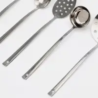 Набор кухонных принадлежностей &laquo;Торжество&raquo;, 6 предметов, толщина 2 мм, нержавеющая сталь, серебристый