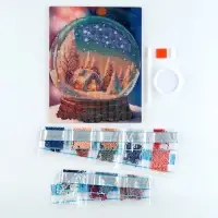 Алмазная мозаика на новый год с частичным заполнением для детей &laquo;Снежный шар&raquo;, 20&times;25 см, набор для творчества