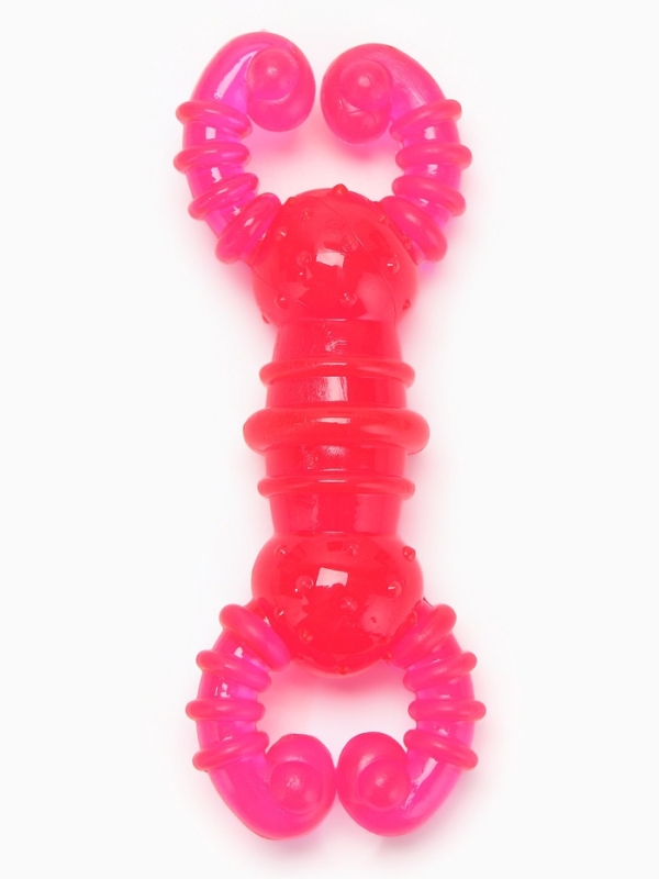 Игрушка жевательная Игрушка жевательная "Краб", прозрачная, TPR, 12 см, розовая