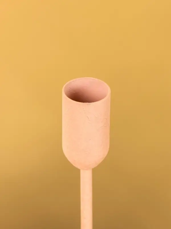 Подсвечник на 1 свечу текстурный  Подсвечник на 1 свечу текстурный "Пудровый" 8х8х25,5 см