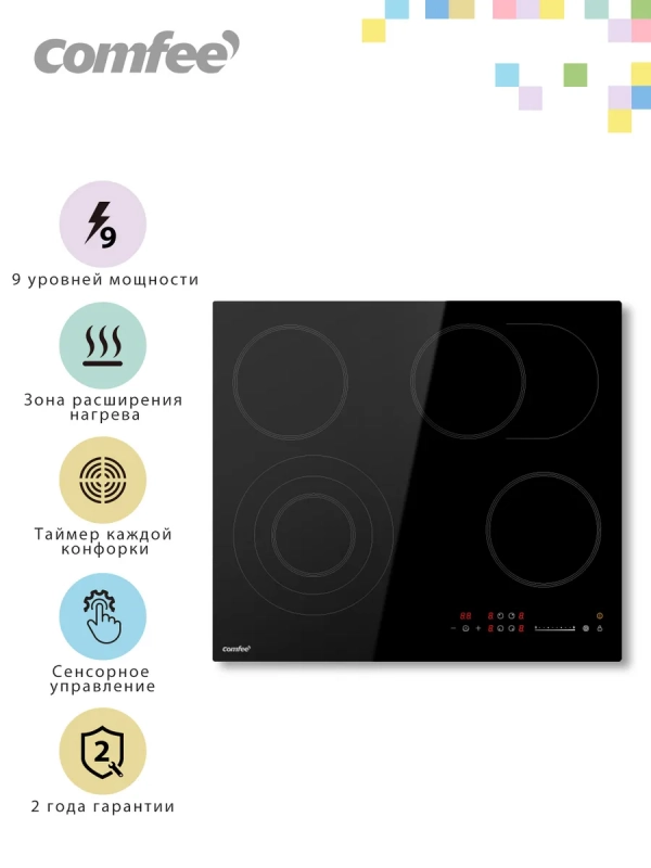 Электрическая варочная панель CEH621 4 конфорки, расширение Электрическая варочная панель CEH621 4 конфорки, расширение