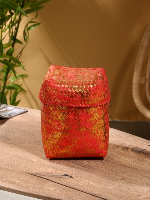 Корзинка плетеная Корзинка плетеная "Голден" 16х16х23 см, розовый