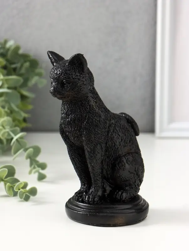 Подсвечник на 1 свечу &laquo;Кошка&raquo;, полистоун, 17&times;10&times;8 см, чёрный